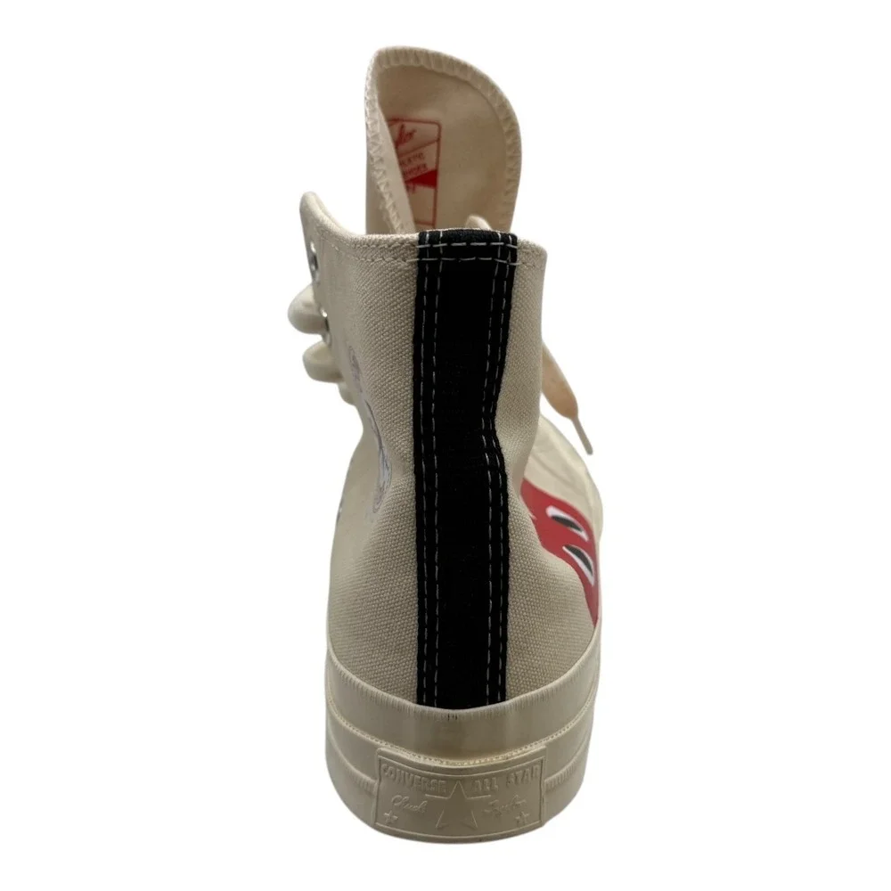 Converse Chuck 70 Hi Comme des‎ Garcons PLAY Sneakers Beige Heart Logo Size 5 - Picture 5 of 10